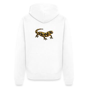 Feuersalamander - Unisex Premium Bio Zip Hoodie - Weiß - Hinten - Thijin (182cm)