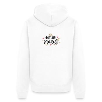 Fröhliche gekrönte Braut in spe. - Unisex Premium Bio Zip Hoodie - Weiß - Hinten - Thijin (182cm)