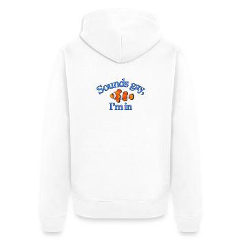 Sounds Gay - Unisex Premium Bio Zip Hoodie - Weiß - Hinten - Thijin (182cm)