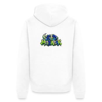 Eid Mubarak Graffiti Street Art: WOW-Effekt! - Unisex Premium Bio Zip Hoodie - Weiß - Hinten - Thijin (182cm)