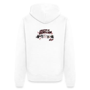 Entstehung des Aufstands - Unisex Premium Bio Zip Hoodie - Weiß - Hinten - Thijin (182cm)