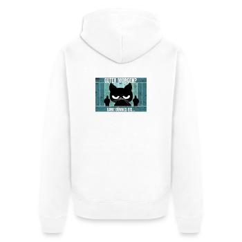 Katze Morgenmuffel - Unisex Premium Bio Zip Hoodie - Weiß - Hinten - Thijin (182cm)