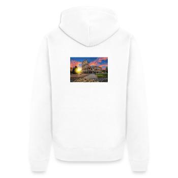 colosseo_al_tramonto - Unisex Premium Bio Zip Hoodie - Weiß - Hinten - Thijin (182cm)