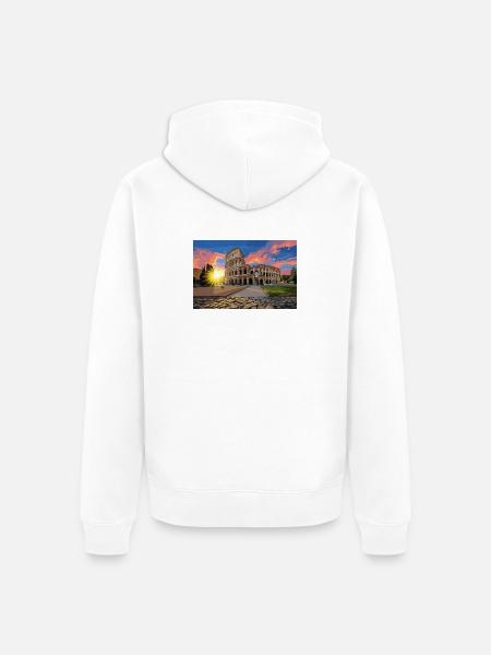 colosseo_al_tramonto - Unisex Premium Bio Zip Hoodie - Weiß