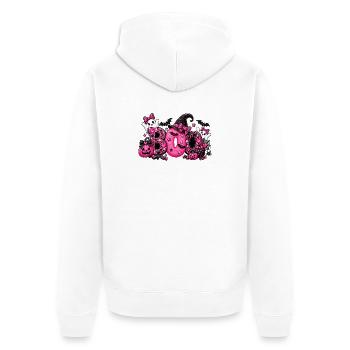 Pink Boo Halloween - Unisex Premium Bio Zip Hoodie - Weiß - Hinten - Thijin (182cm)