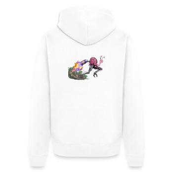 Flamejet Snail Robo Drive - Unisex Premium Bio Zip Hoodie - Weiß - Hinten - Thijin (182cm)