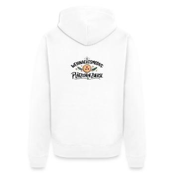Weihnachtsmodus: Plätzchen zuerst. Geschenkidee - Unisex Premium Bio Zip Hoodie - Weiß - Hinten - Thijin (182cm)
