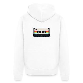 80s Cassette - Unisex Premium Bio Zip Hoodie - Weiß - Hinten - Thijin (182cm)