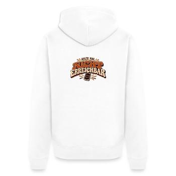 Heute mal nicht erreichbar – Offline Retro Spruch - Unisex Premium Bio Zip Hoodie - Weiß - Hinten - Thijin (182cm)