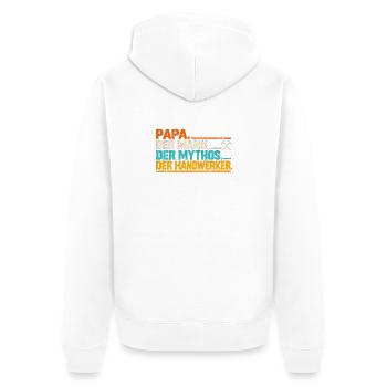 Papa der Mann der Mythos der Handwerker - Unisex Premium Bio Zip Hoodie - Weiß - Hinten - Thijin (182cm)