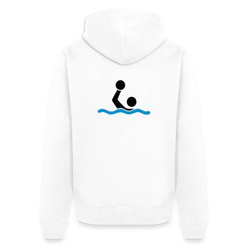 water polo - Unisex Premium Organic Zip Hoodie - white - Back - Thijin (182cm)