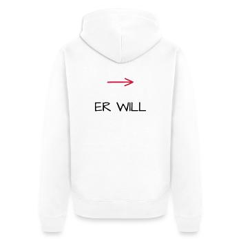 He wants bachelor party arrow - Unisex Premium Organic Zip Hoodie - white - Back - Thijin (182cm)