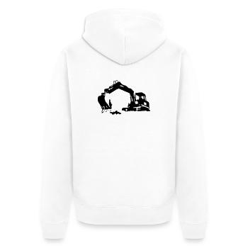 Bagger - Unisex Premium Bio Zip Hoodie - Weiß - Hinten - Thijin (182cm)