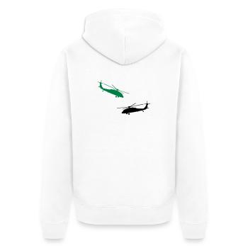 helicopter - Unisex Premium Organic Zip Hoodie - white - Back - Thijin (182cm)