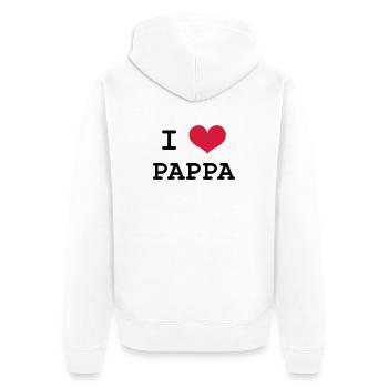 I Love Pappa - Veste à capuche bio Premium Unisexe - blanc - Dos - Thijin (182cm)