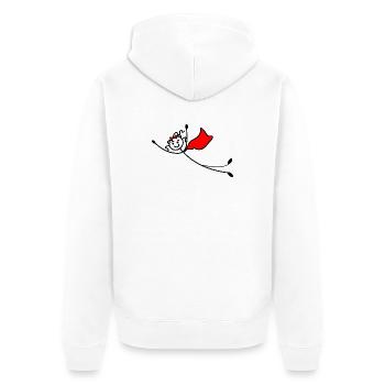 Superwoman volante ou avec cape rouge - Veste à capuche bio Premium Unisexe - blanc - Dos - Thijin (182cm)