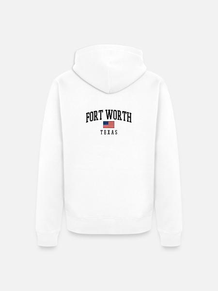 Fort Worth Texas USA Flaggenmotiv - Unisex Premium Bio Zip Hoodie - Weiß