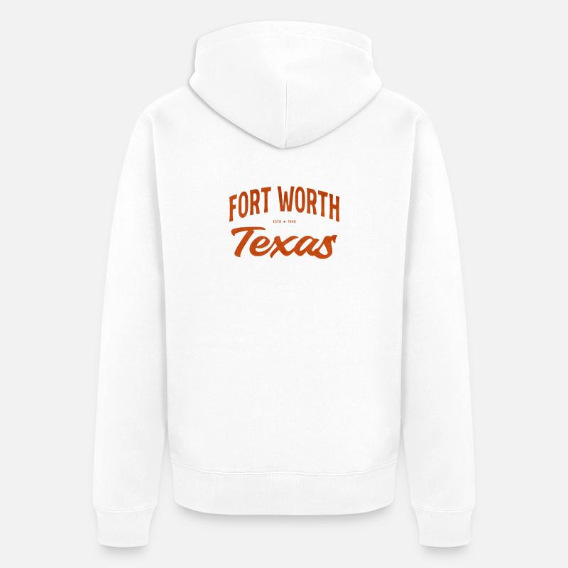 Fort Worth Texas Script - Unisex Premium Bio Zip Hoodie - Weiß