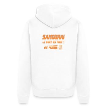 Samourai la sauce qui pique - Veste à capuche bio Premium Unisexe - blanc - Dos - Thijin (182cm)