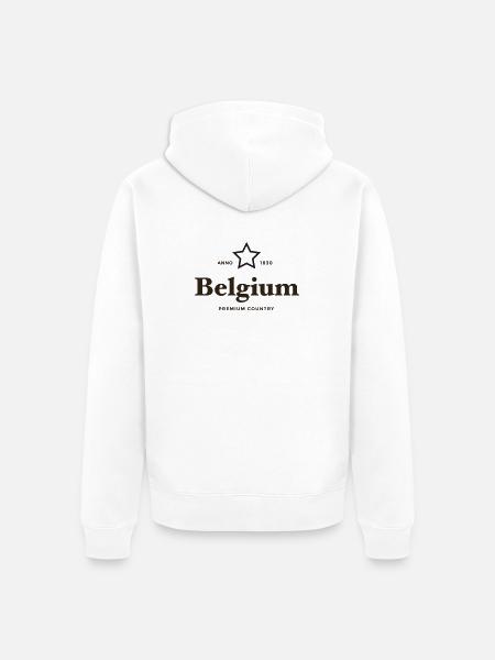 belgien PREMIUM LAND - Unisex Premium Bio Zip Hoodie - Weiß
