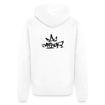 Graffiti Tag HipHop King 01 1C - Unisex Premium Bio Zip Hoodie - Weiß - Hinten - Thijin (182cm)