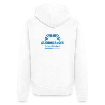 Gelsenkirchen Stadiongänger – Geschenk Fußball Fan - Unisex Premium Bio Zip Hoodie - Weiß - Hinten - Thijin (182cm)