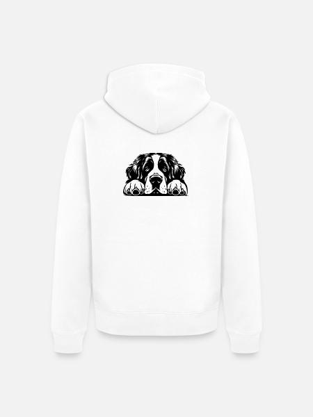 St. Bernard head with paws - Unisex Premium Organic Zip Hoodie - white