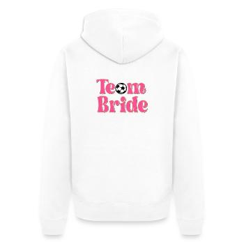 ÉQUIPE MARIÉE JOUANT AU FOOTBALL - MARIAGE - Veste à capuche bio Premium Unisexe - blanc - Dos - Thijin (182cm)