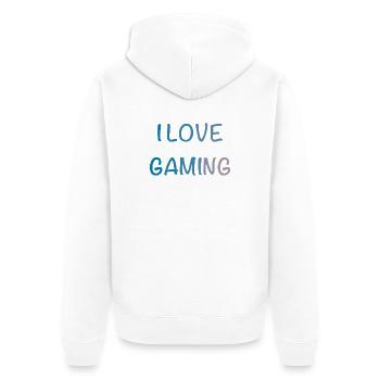 I Love Gaming Aquarell - Unisex Premium Bio Zip Hoodie - Weiß - Hinten - Thijin (182cm)