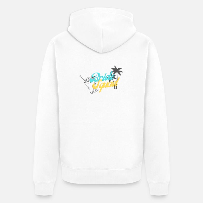 Bride Squad Tropical Sunset Design - Veste à capuche bio Premium Unisexe - blanc
