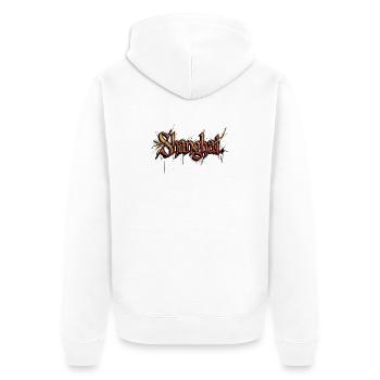 Shanghai - Unisex Premium Organic Zip Hoodie - white - Back - Thijin (182cm)