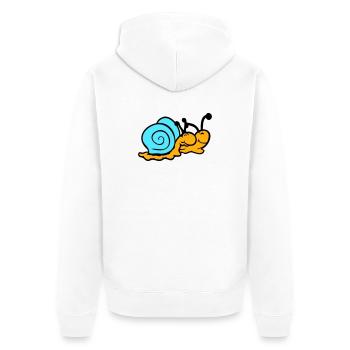 2 Snail Shell Snails Team In Love Friends - Unisex Premium Organic Zip Hoodie - white - Back - Thijin (182cm)