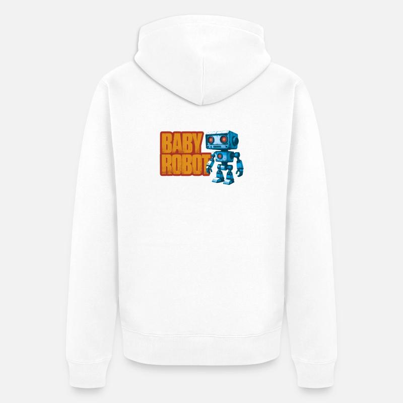 Robot Vintage - Veste à capuche bio Premium Unisexe - blanc