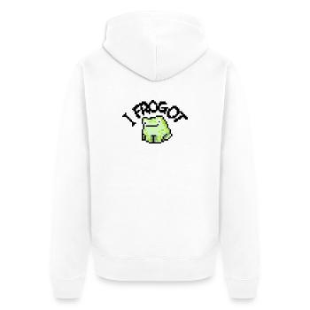 I frogot, grenouille mignonne - Veste à capuche bio Premium Unisexe - blanc - Dos - Thijin (182cm)