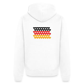 Germany Flag Heart Tile Design - Unisex Premium Organic Zip Hoodie - white - Back - Thijin (182cm)