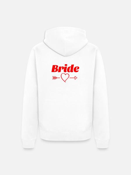Brautherz Pfeil Design - Unisex Premium Bio Zip Hoodie - Weiß