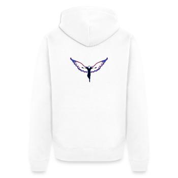 Silhouette de héros de l’aile - Veste à capuche bio Premium Unisexe - blanc - Dos - Thijin (182cm)
