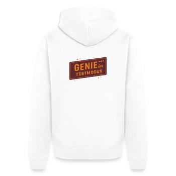 Genie in Test Mode – Funny Saying for Creative - Unisex Premium Organic Zip Hoodie - white - Back - Thijin (182cm)