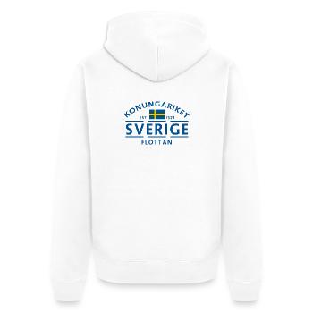 Sweden Navy Emblem - Unisex Premium Organic Zip Hoodie - white - Back - Thijin (182cm)