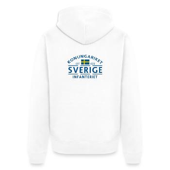 Konungaruket Sverige Infanteriet - Unisex Premium Bio Zip Hoodie - Weiß - Hinten - Thijin (182cm)