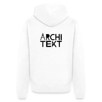 Architekt Schriftzug mit Zirkel - Unisex Premium Bio Zip Hoodie - Weiß - Hinten - Thijin (182cm)