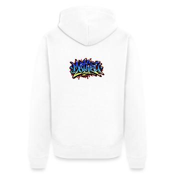 Mathieu Graffiti Printable Blue Yellow - Unisex Premium Organic Zip Hoodie - white - Back - Thijin (182cm)