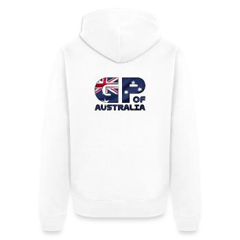 australia_gp - Unisex Premium Organic Zip Hoodie - white - Back - Thijin (182cm)