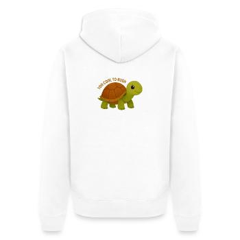Too Cool To Rush Turtle - Unisex Premium Organic Zip Hoodie - white - Back - Thijin (182cm)