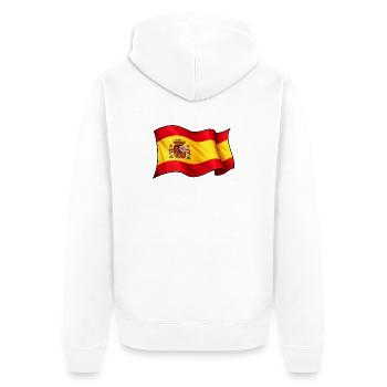 Spanische Flaggen-Wellen-Design - Unisex Premium Bio Zip Hoodie - Weiß - Hinten - Thijin (182cm)