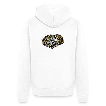 Apres Ski Dream Team - Unisex Premium Bio Zip Hoodie - Weiß - Hinten - Thijin (182cm)