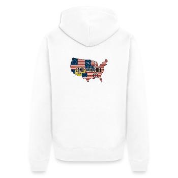Land Of The Free USA Map - Unisex Premium Organic Zip Hoodie - white - Back - Thijin (182cm)
