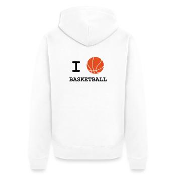 I Love Basketball - Veste à capuche bio Premium Unisexe - blanc - Dos - Thijin (182cm)