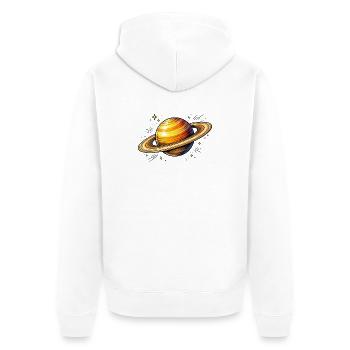 Planète Saturne - Veste à capuche bio Premium Unisexe - blanc - Dos - Thijin (182cm)
