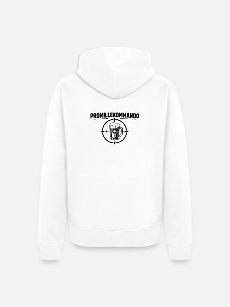 Promille Kommando  - Unisex Premium Bio Zip Hoodie - Weiß